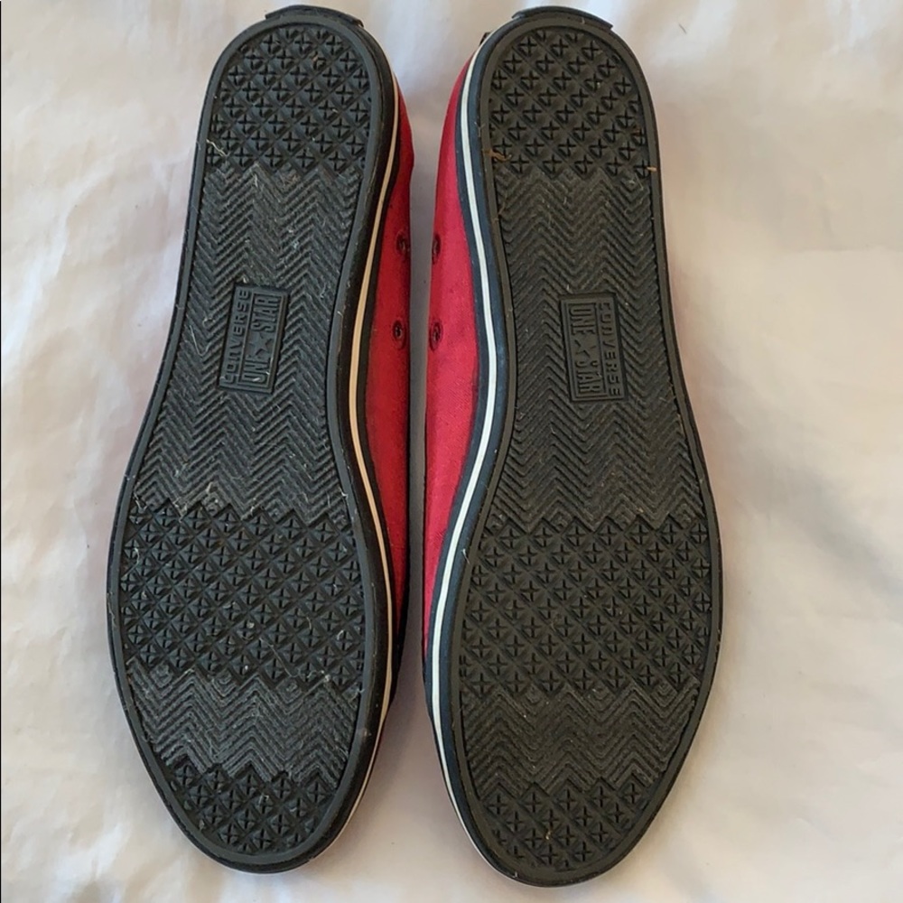 Red satin flats with black trim - Picture 7 of 7